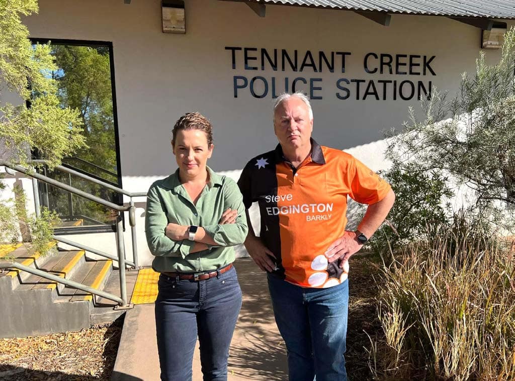 Outside the Tennant Creek Police Station