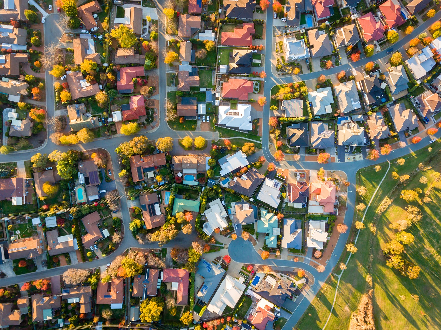 Aerial view of town