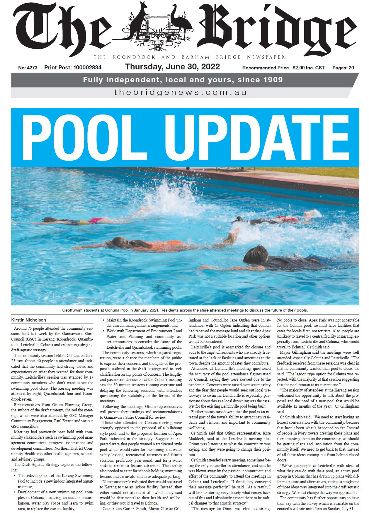 The Koondrook and Barham Bridge Newspaper 30 June 2022