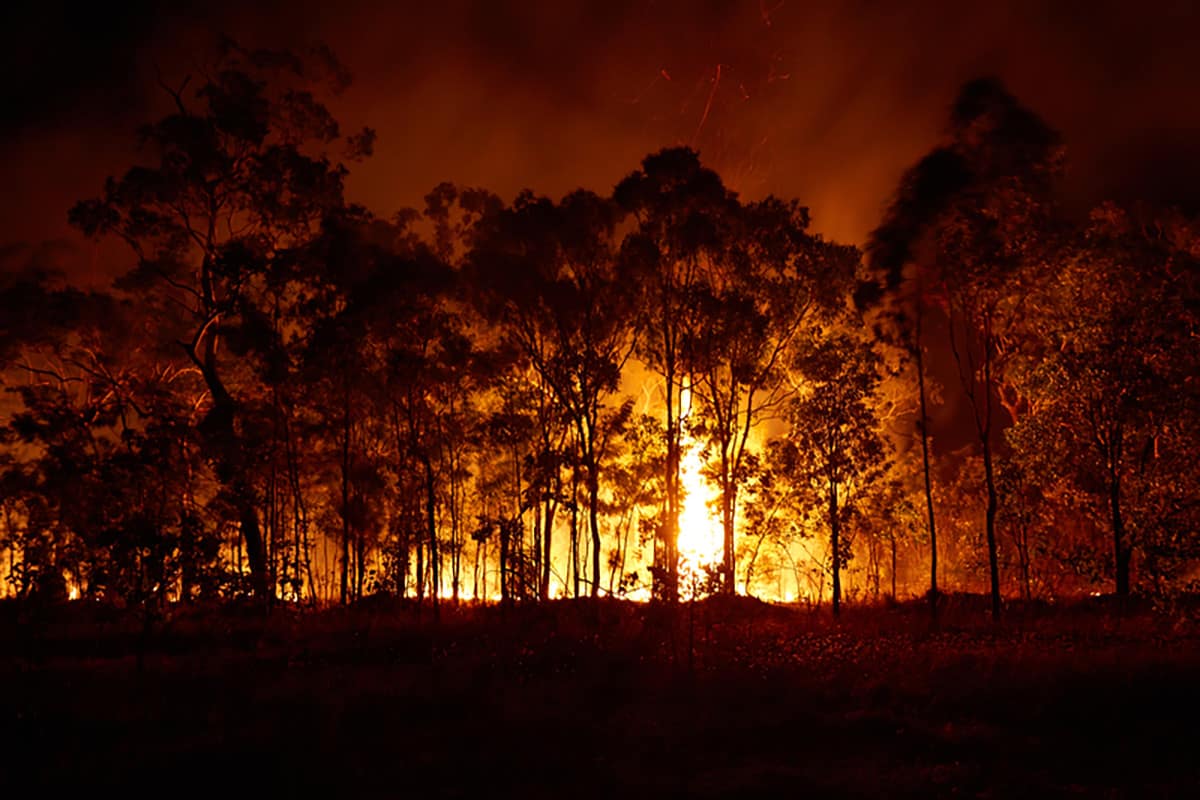 Bushfire raging in Arnhemland, Australia