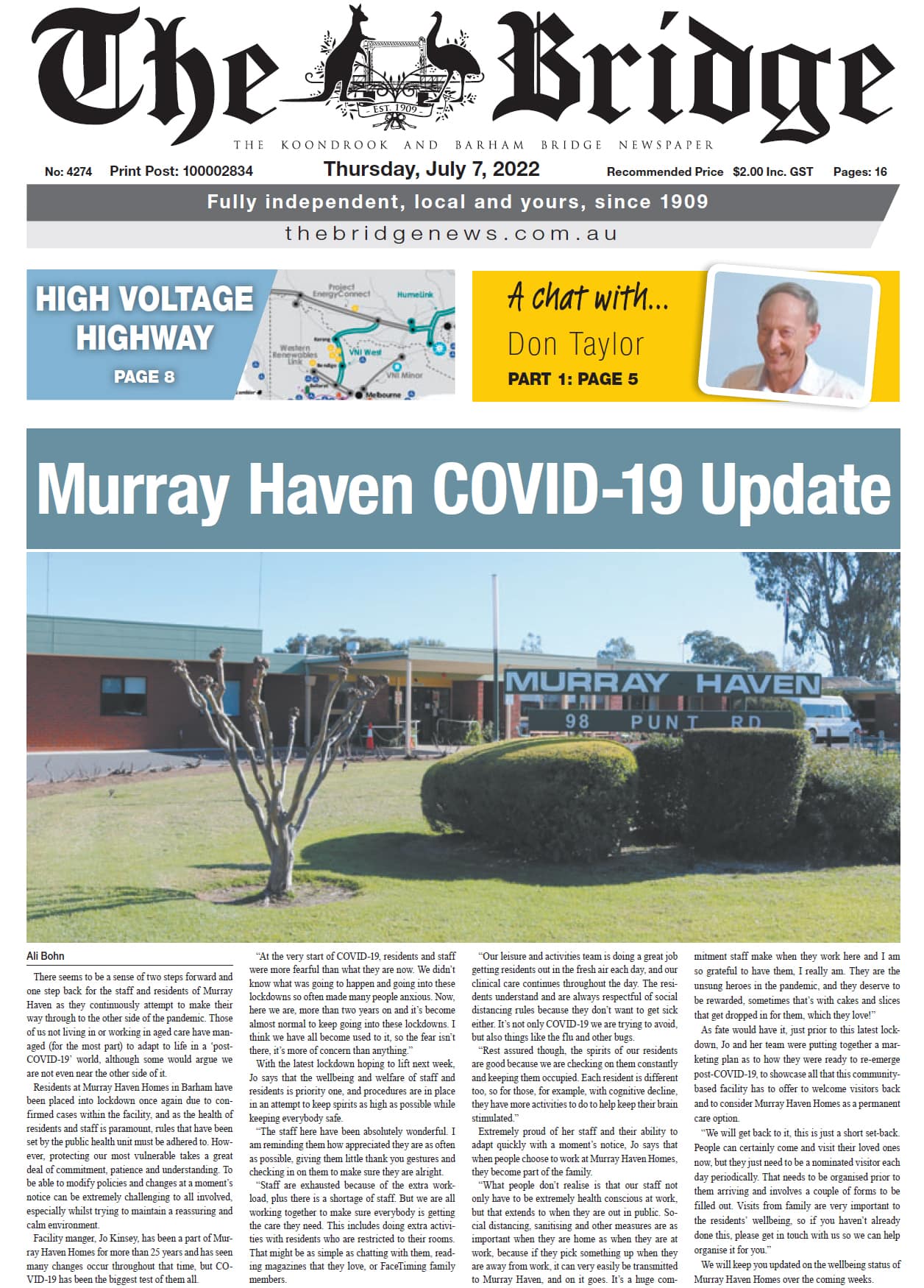 The Koondrook and Barham Bridge Newspaper 7 July 2022