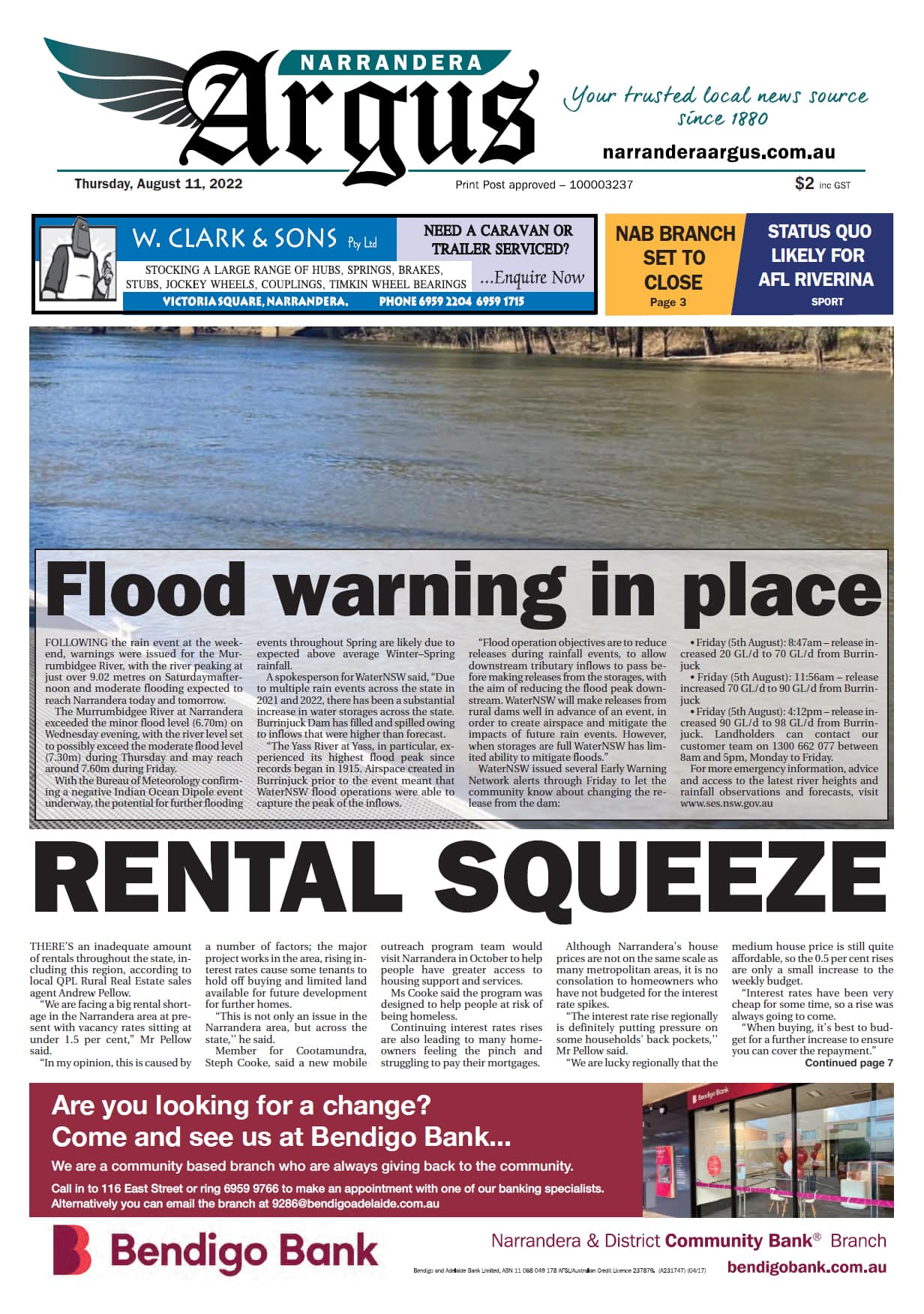 Narrandera Argus 11 August 2022