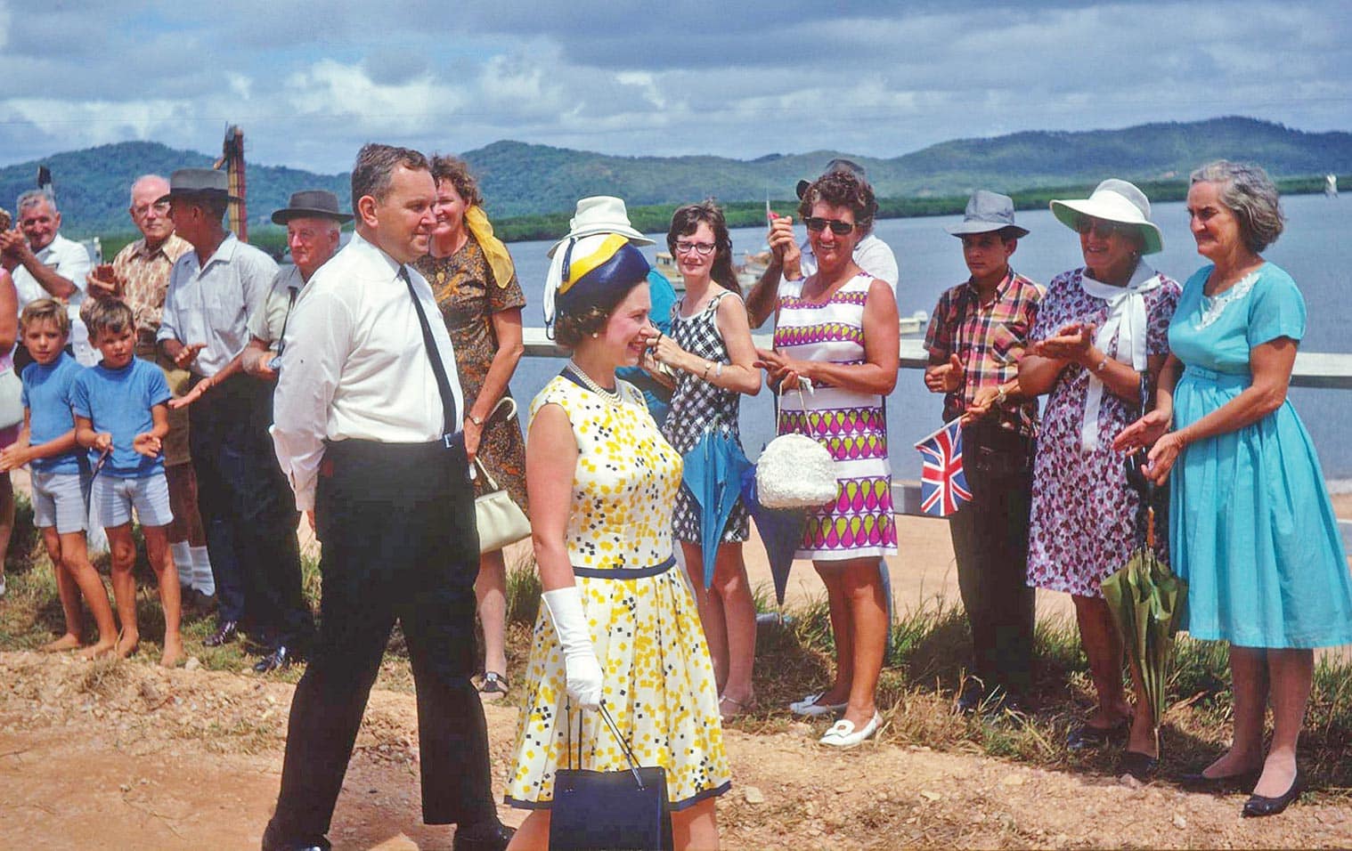 Locals lined the foreshore to get a glimpse of Queen Elizabeth II, Prince Philip and Princess Anne when they visited on April 22, 1970.