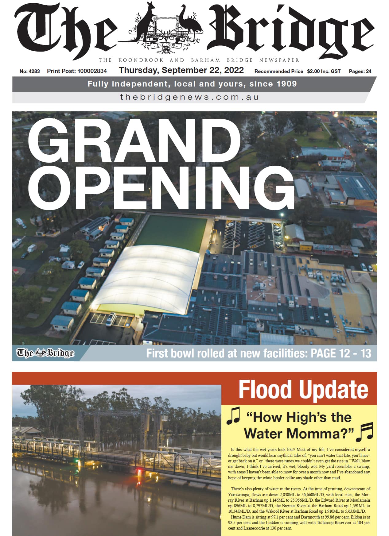 The Koondrook and Barham Bridge Newspaper 22 September