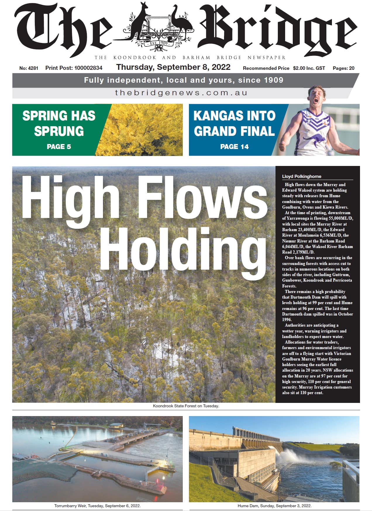 The Koondrook and Barham Bridge Newspaper 8 September 2022