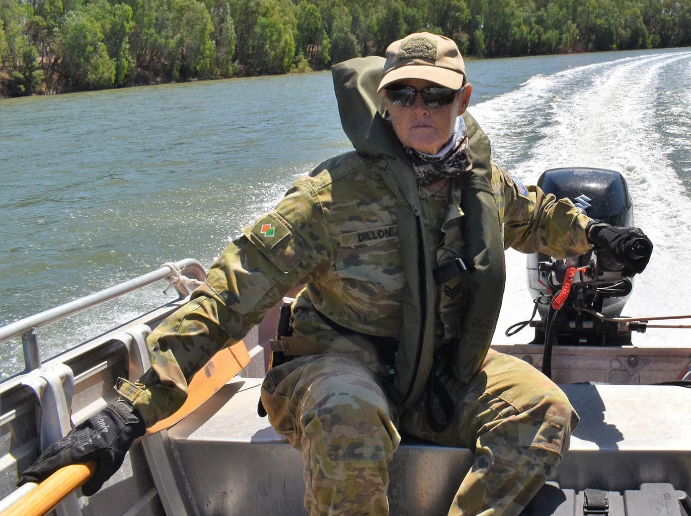 Sergeant Pam Dillon at a recent training exercise in Borroloola.