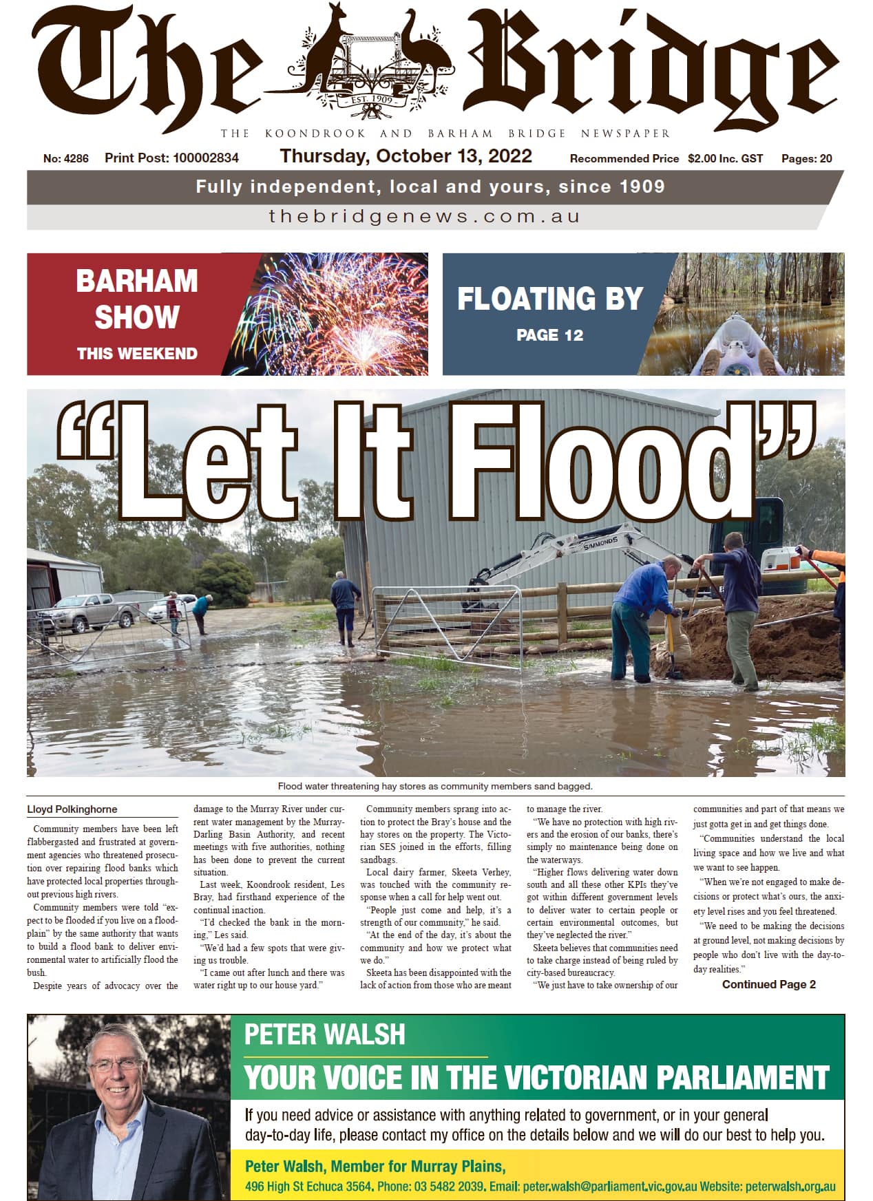 The Koondrook and Barham Bridge Newspaper 13 October 20222