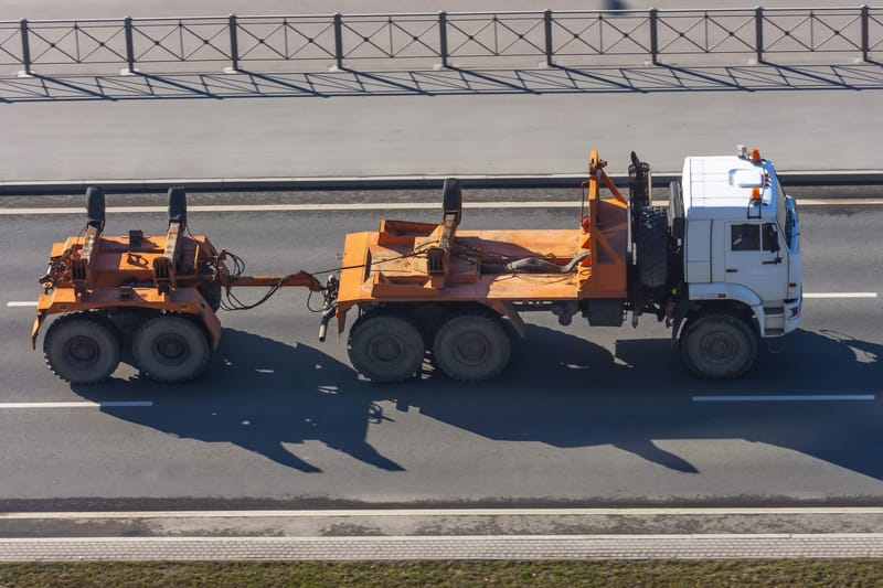 empty timber truck