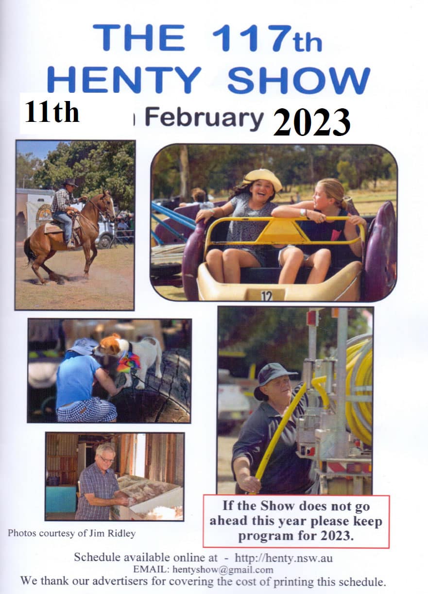 Henty Show Schedule