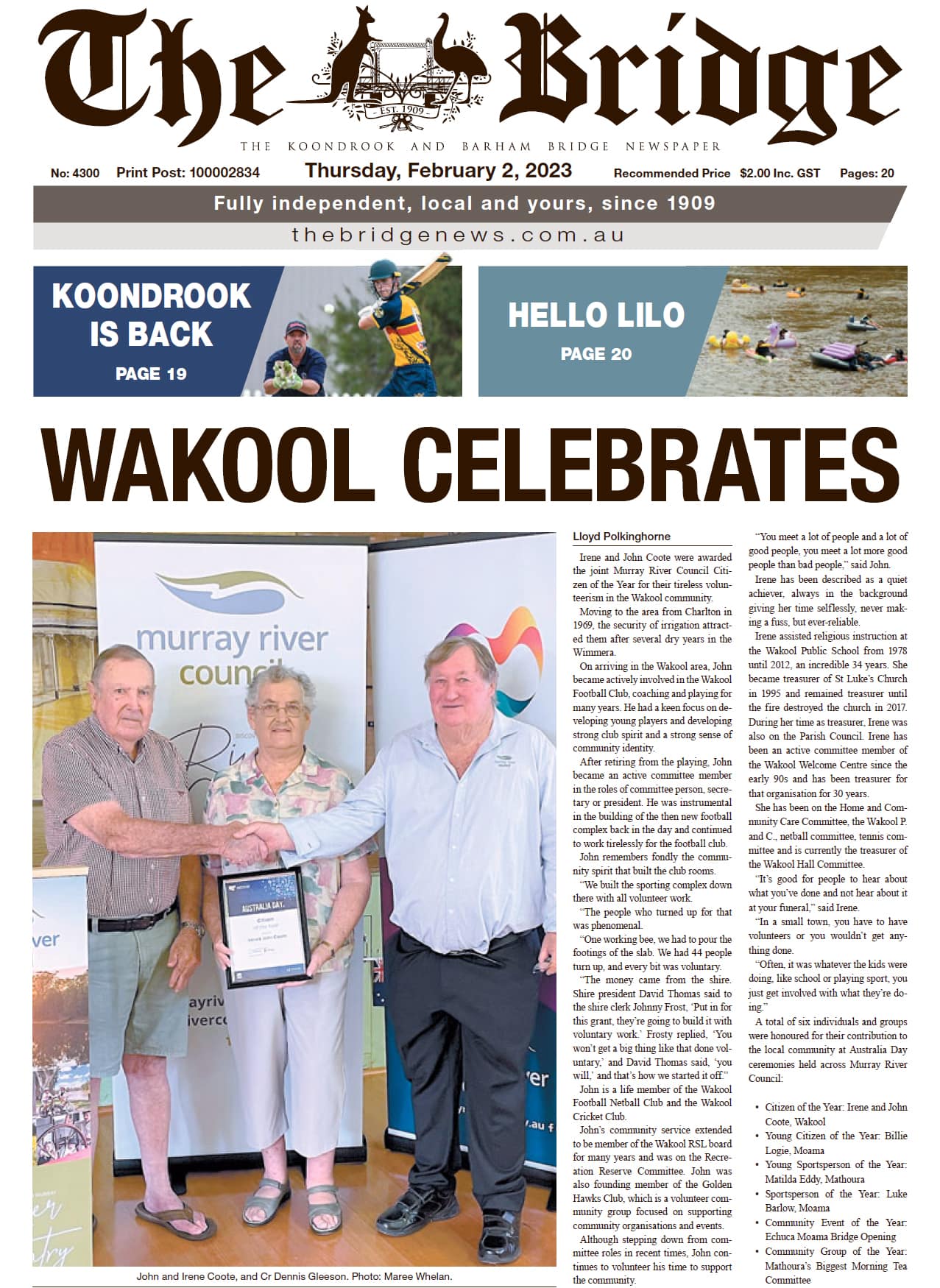 The Koondrook and Barham Bridge Newspaper, 2 February 2023