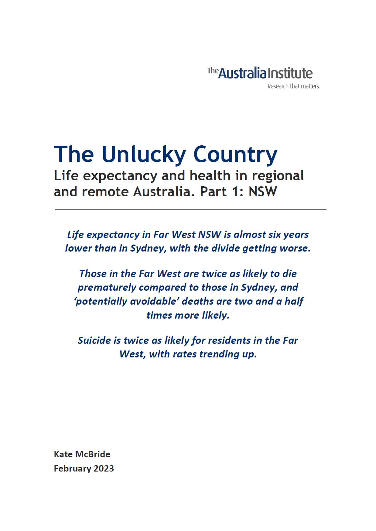 The Unlucky Country