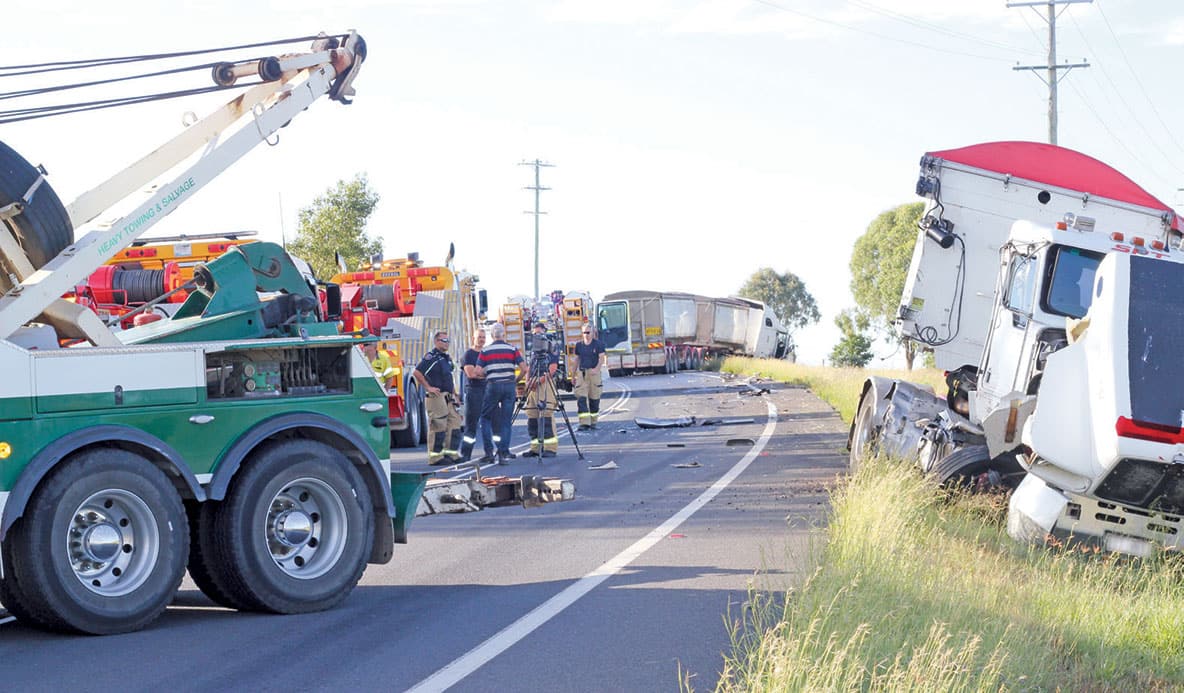 truck accident New England Highway