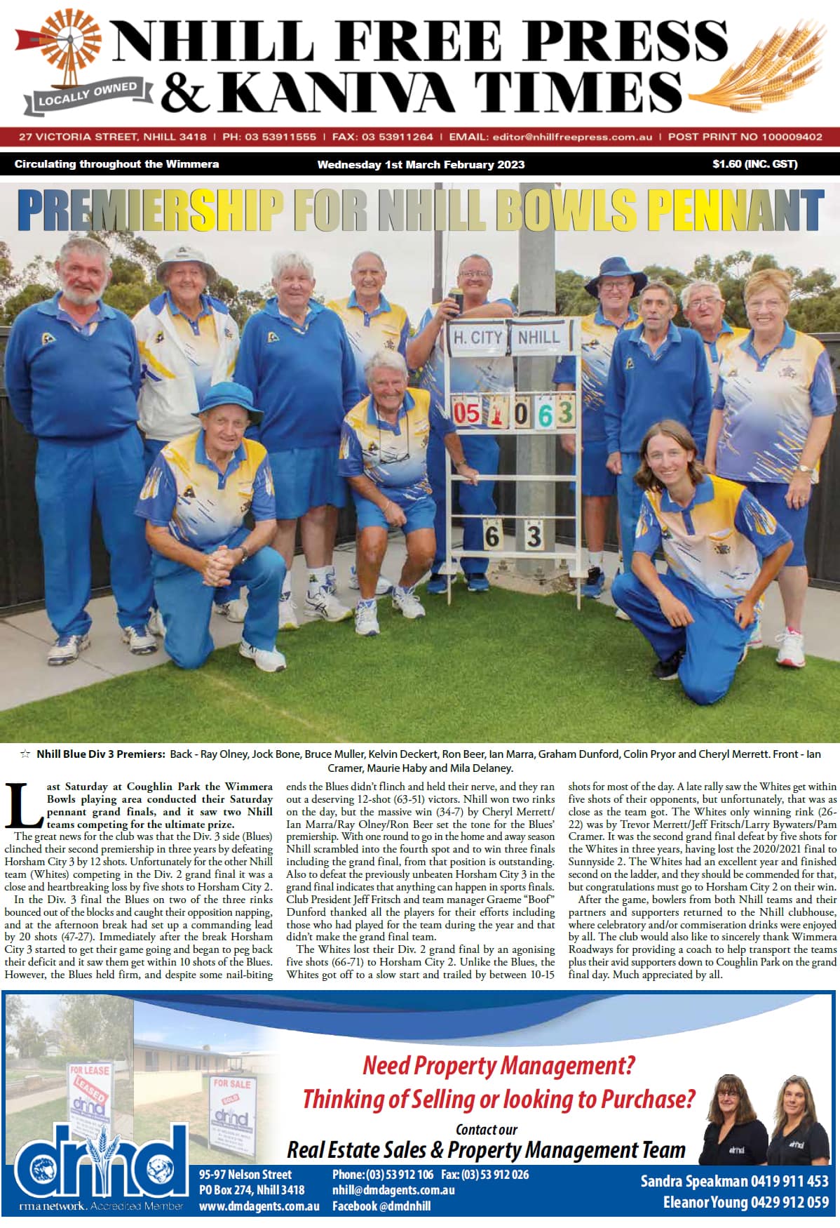 Nhill Free Press & Kaniva Times 1 March 2023