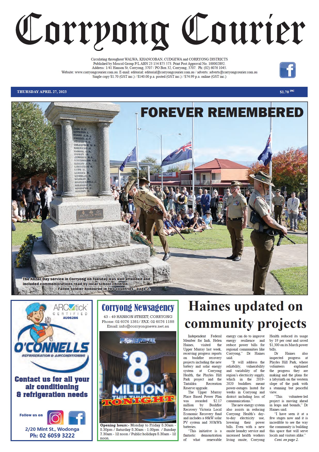 Corryong Courier 27 April 2023