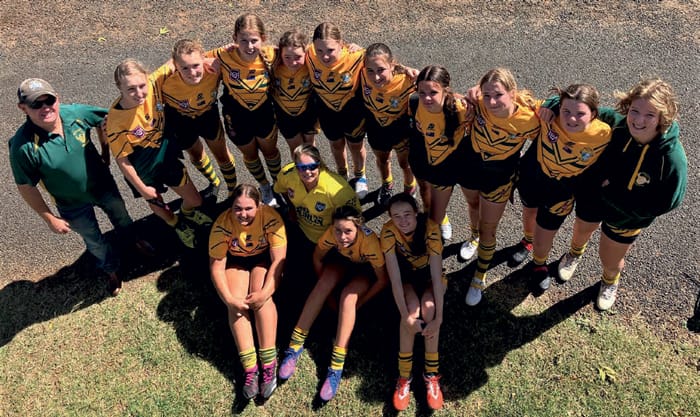 The Wattles Under 15 Ladies League Tag team that played Warwick’s Eastern Suburbs at Platz Oval on Saturday.