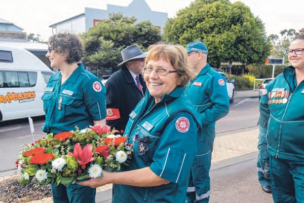 St John Ambulance sub centre chair Marion Macdougall and sub centre volunteers take part in the parade. Photo: Denmark Bulletin