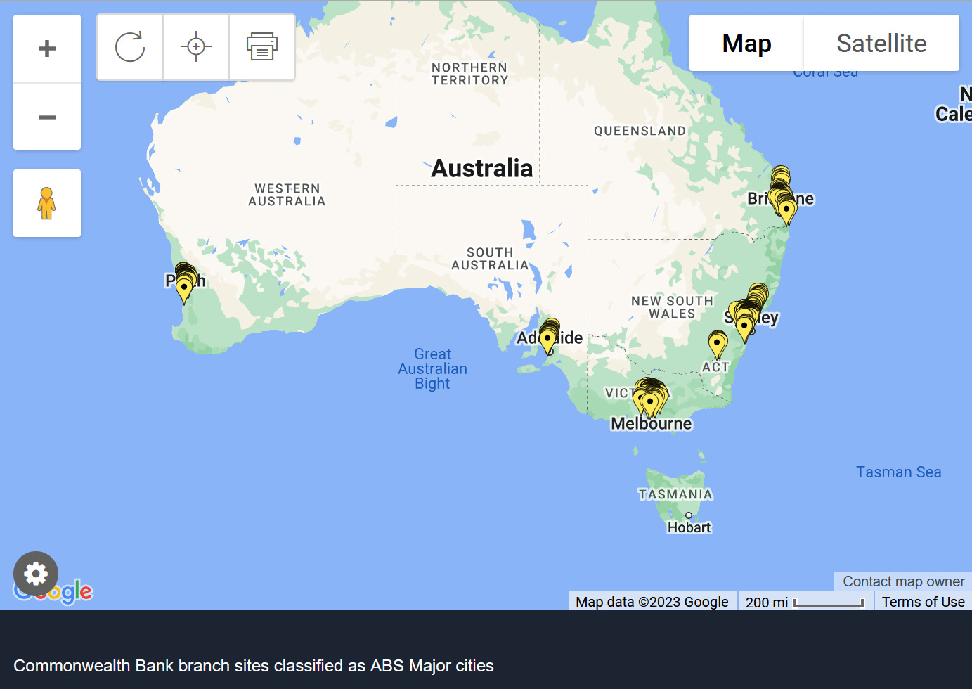 Map of CBAs