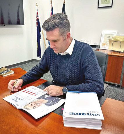 Not much. Member for Narungga Fraser Ellis looks at this year's state budget, handed down by treasurer Stephen Mullighan last Thursday, June 15. Photo: Yorke Peninsula Country Times