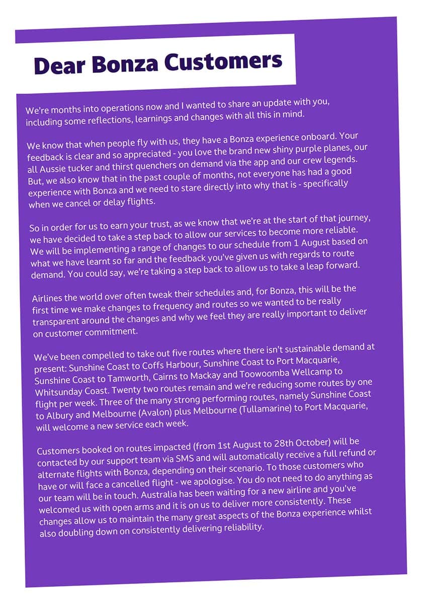 Bonza letter page 1