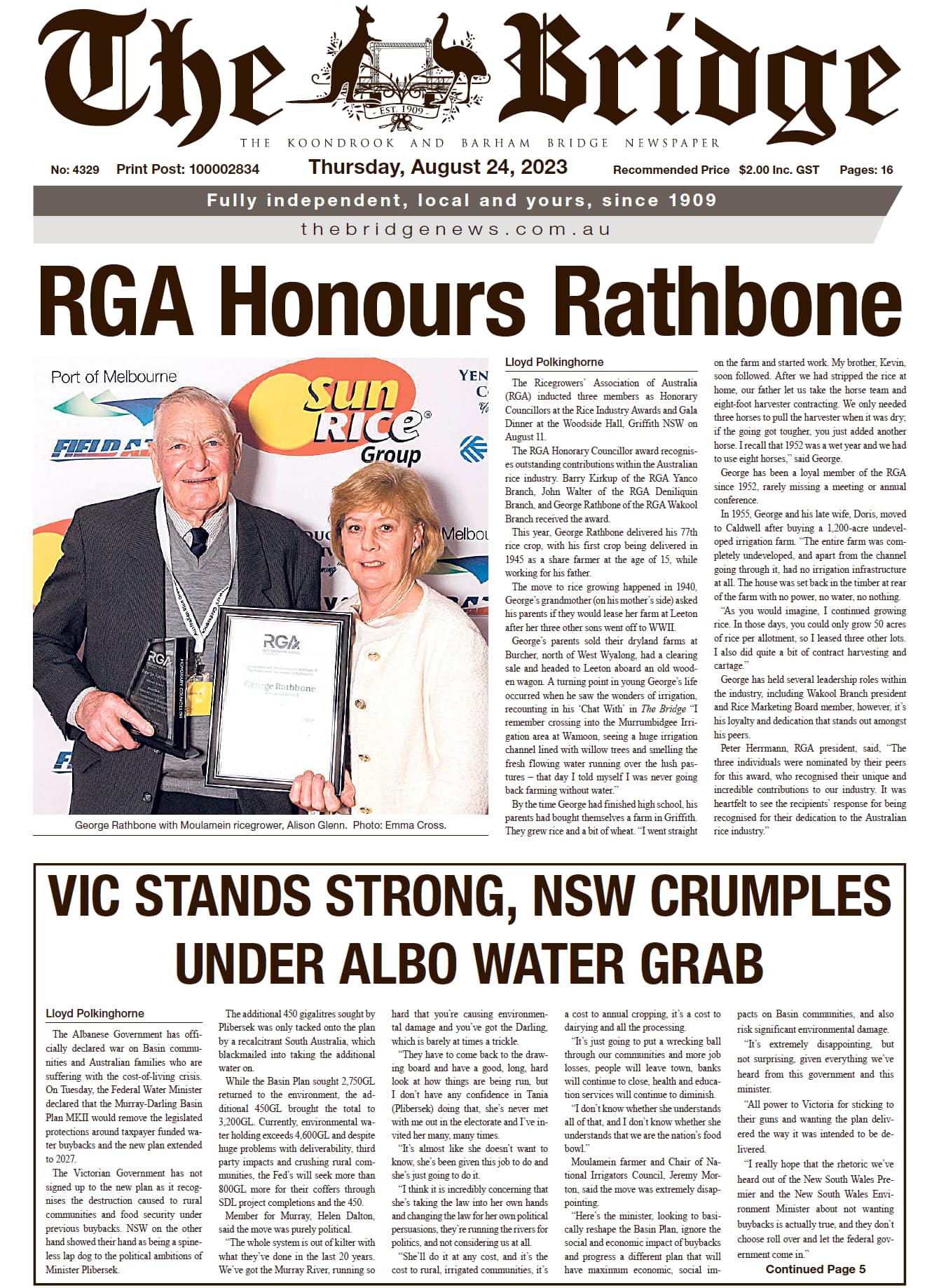 The Koondrook and Barham Bridge Newspaper 24 August 2023