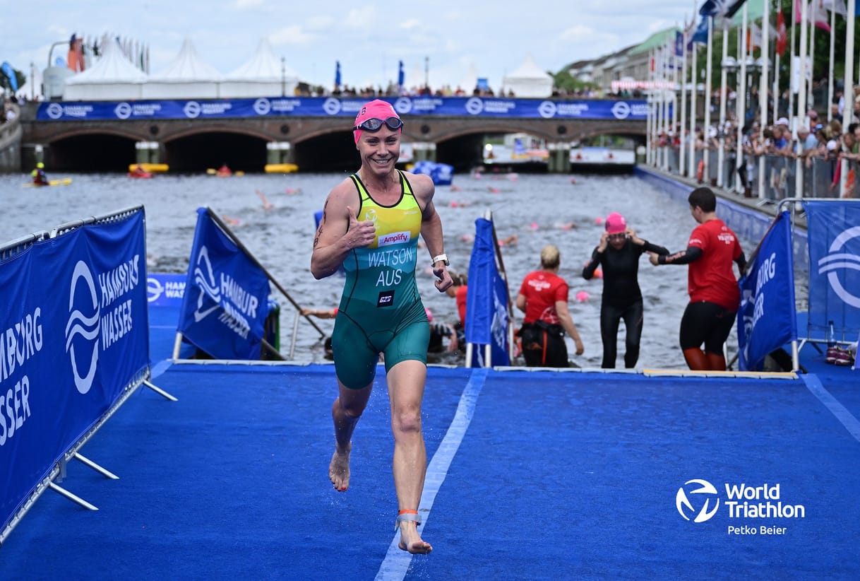 Sarah Watson at the 2023 Hamburg World Championship Triathlon