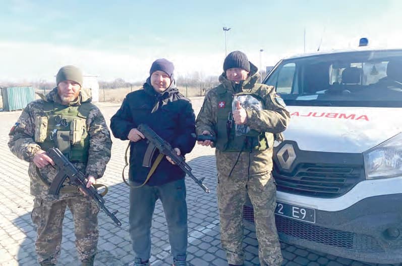 Ukraine paramedics with ambulance.