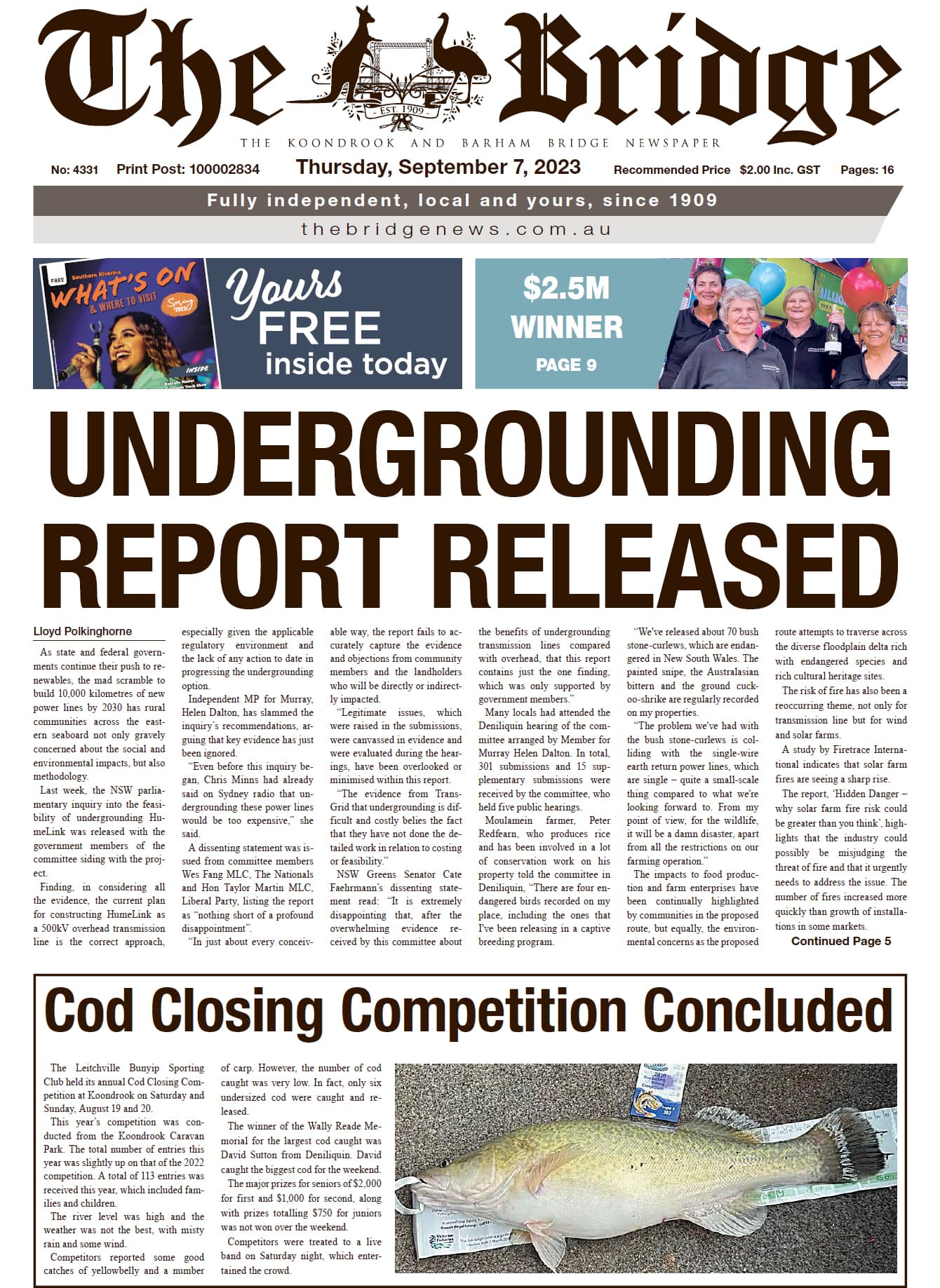 The Koondrook and Barham Bridge Newspaper 7 September 2023
