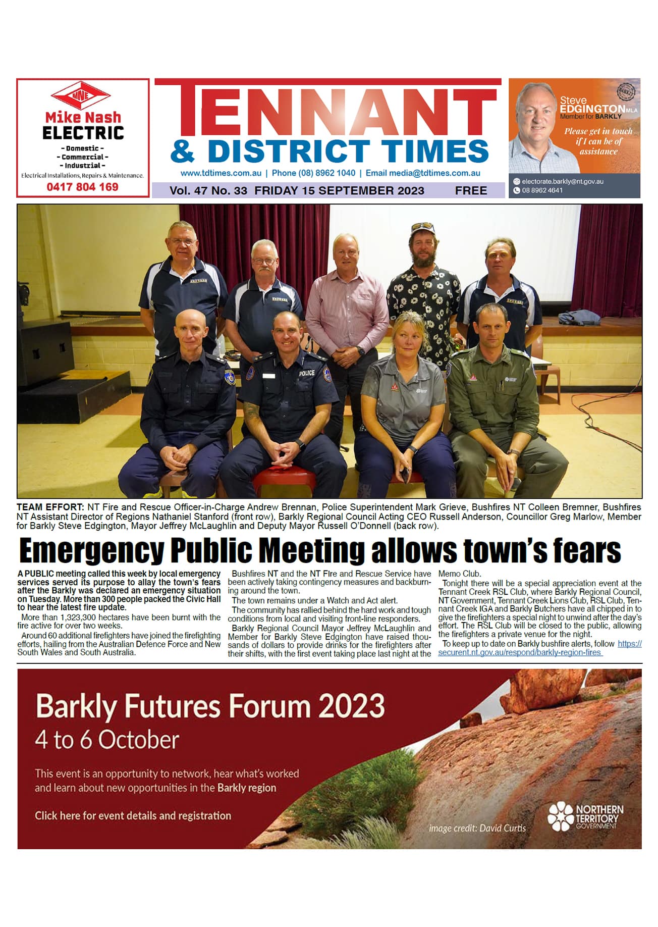 Tennant & District Times 15 September 2023