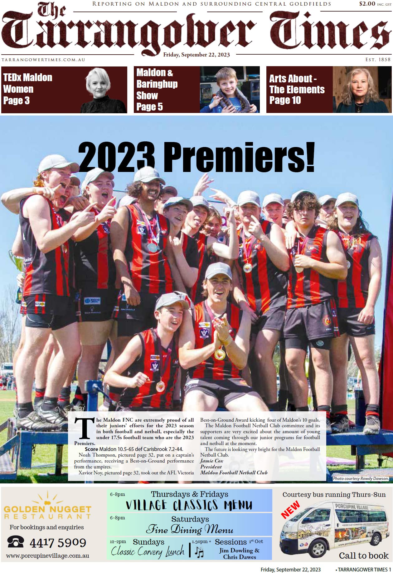 Tarrangower Times 22 September 2023