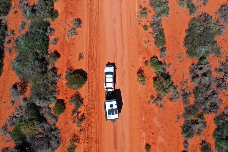 Caravan on road