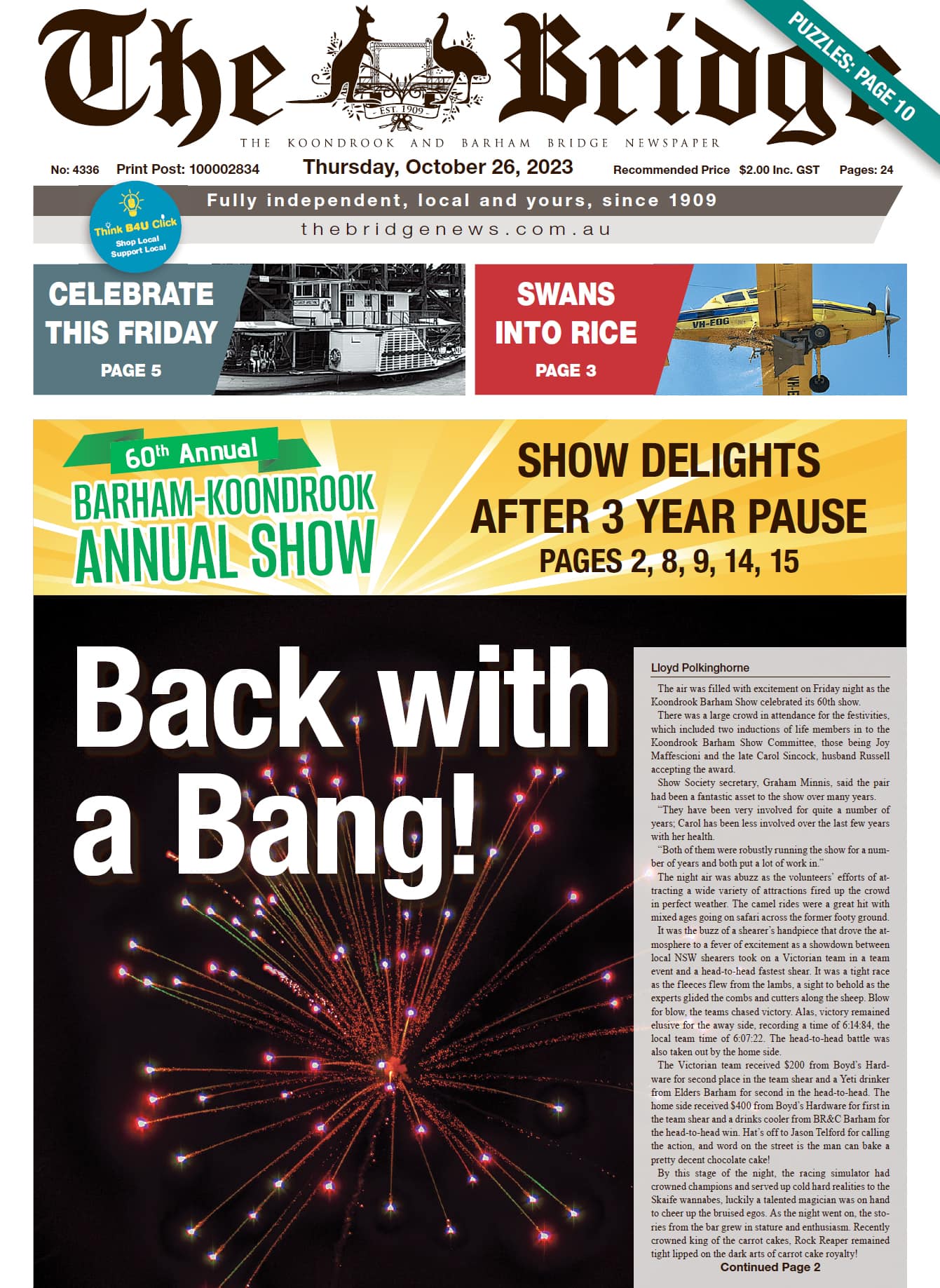 The Koondrook and Barham Bridge Newspaper 26 October 2023