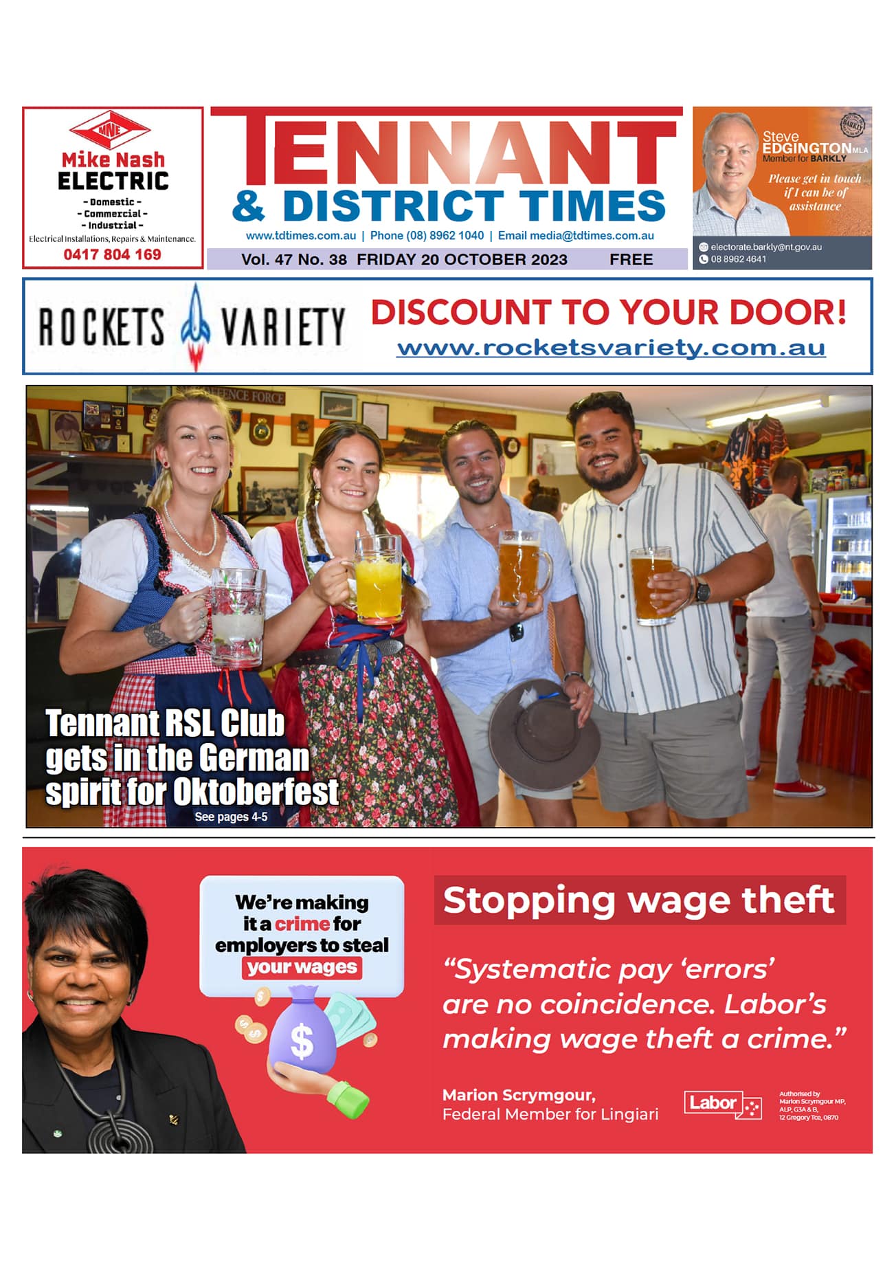 Tennant & District Times 20 October 2023