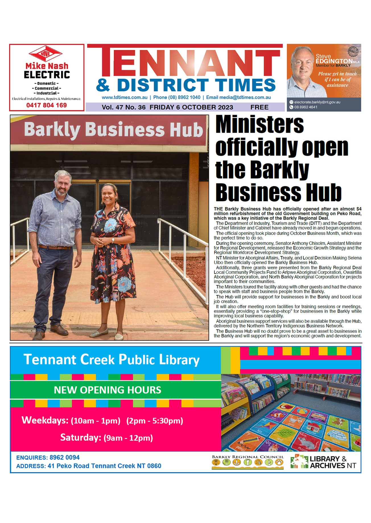 Tennant & District Times 6 October 2023