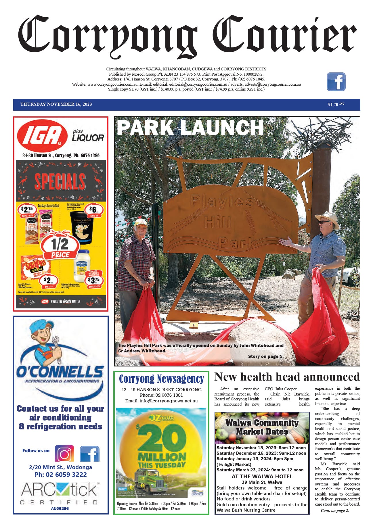 Corryong Courier 16 November 2023