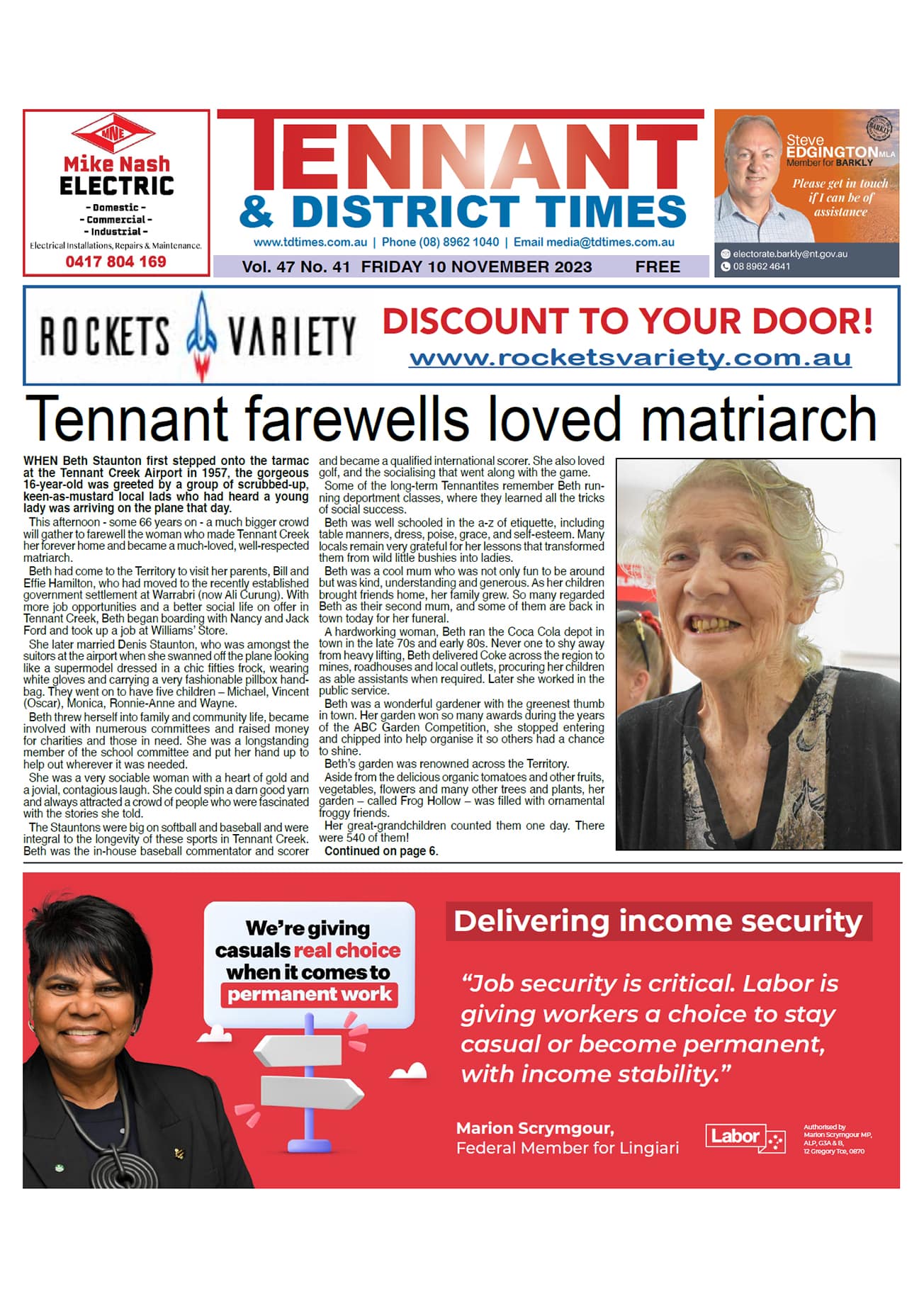 Tennant & District Times 10 November 2023