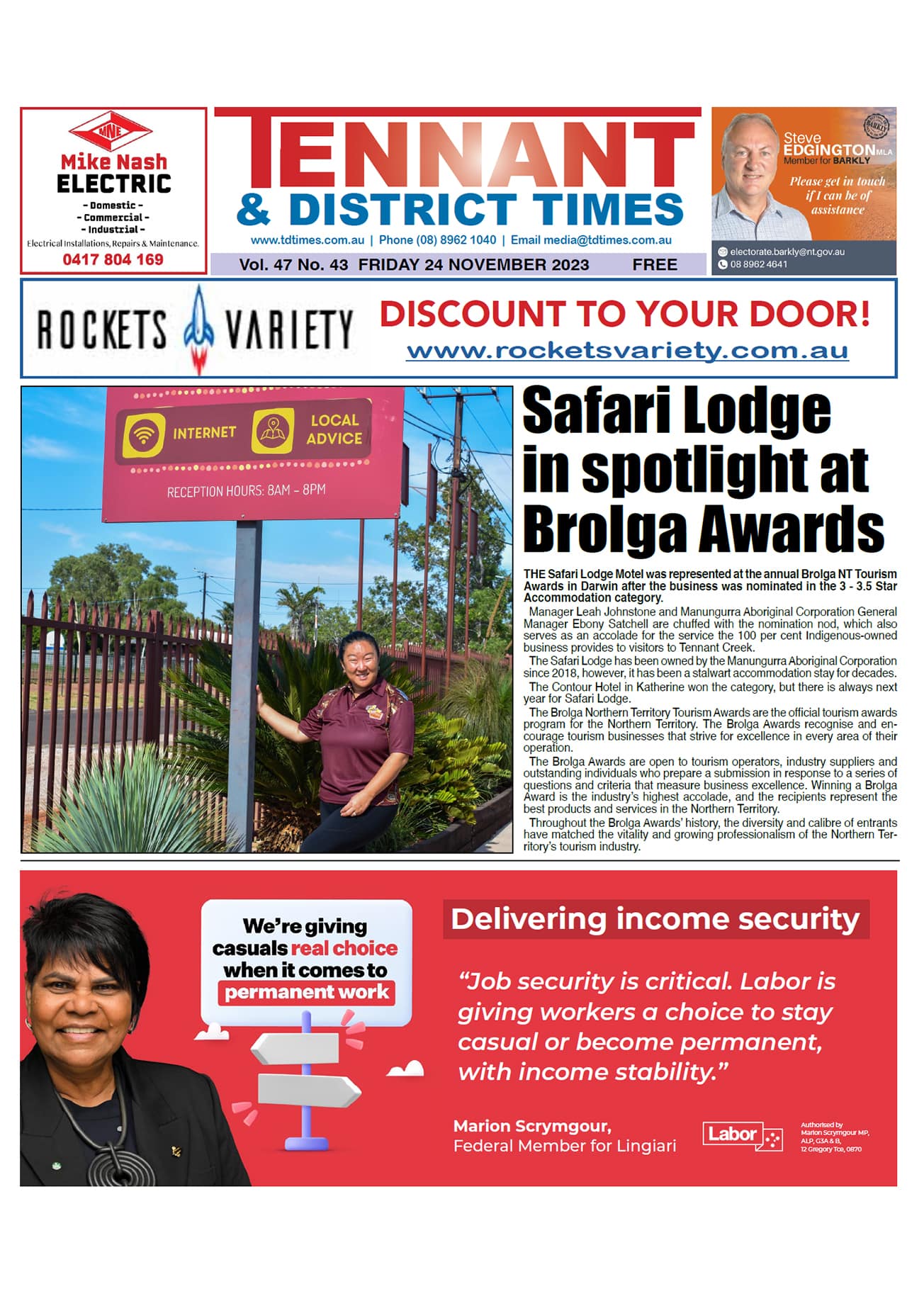 Tennant & District Times 24 November 2023