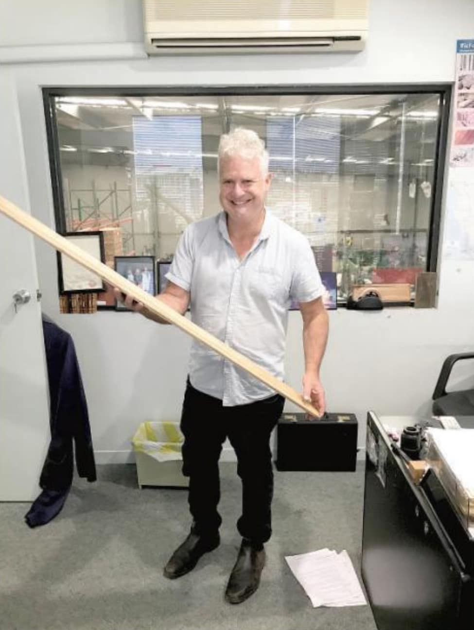 Chris McEvoy with engineered wood