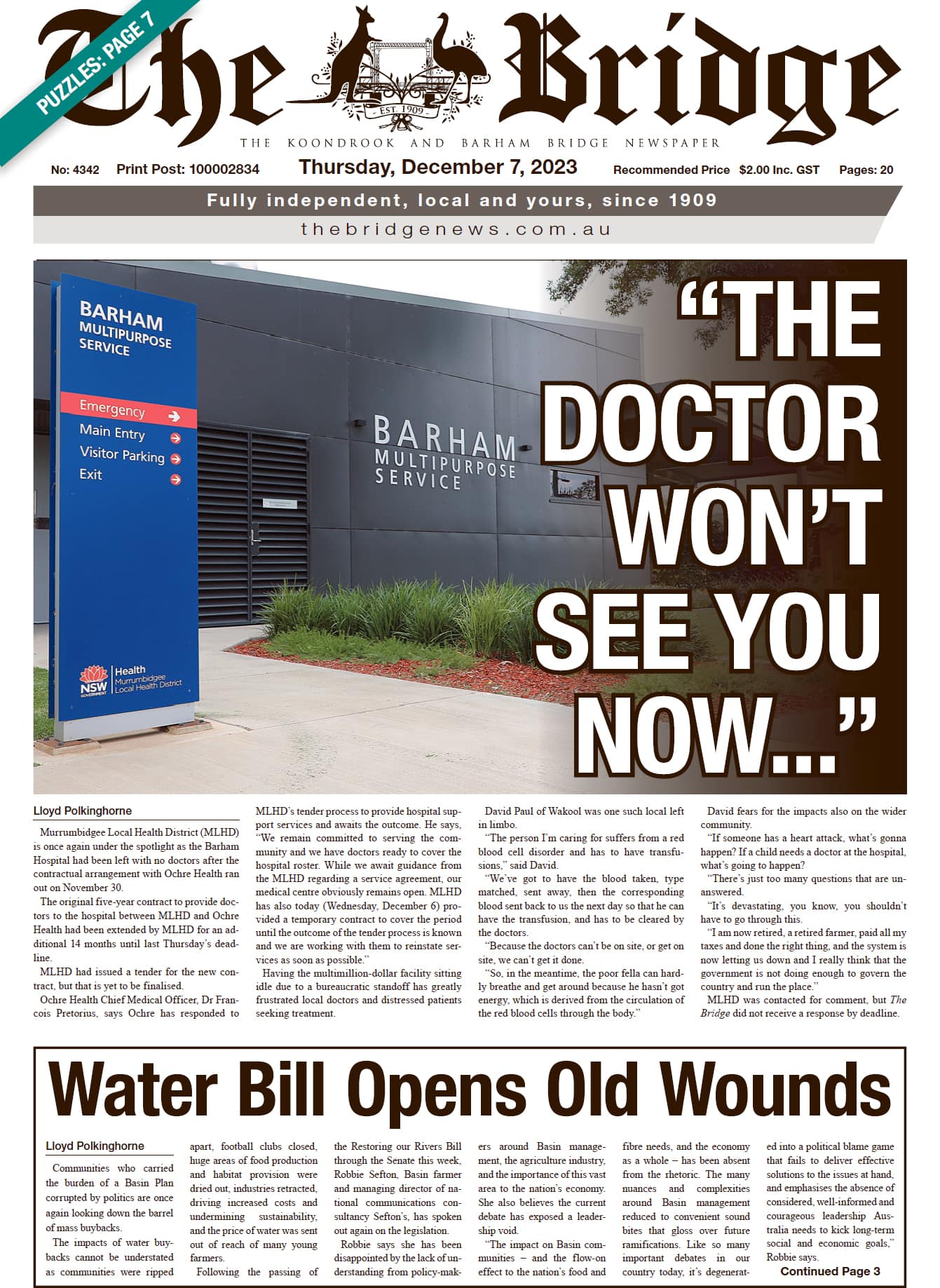The Koondrook and Barham Bridge Newspaper 7 December 2023