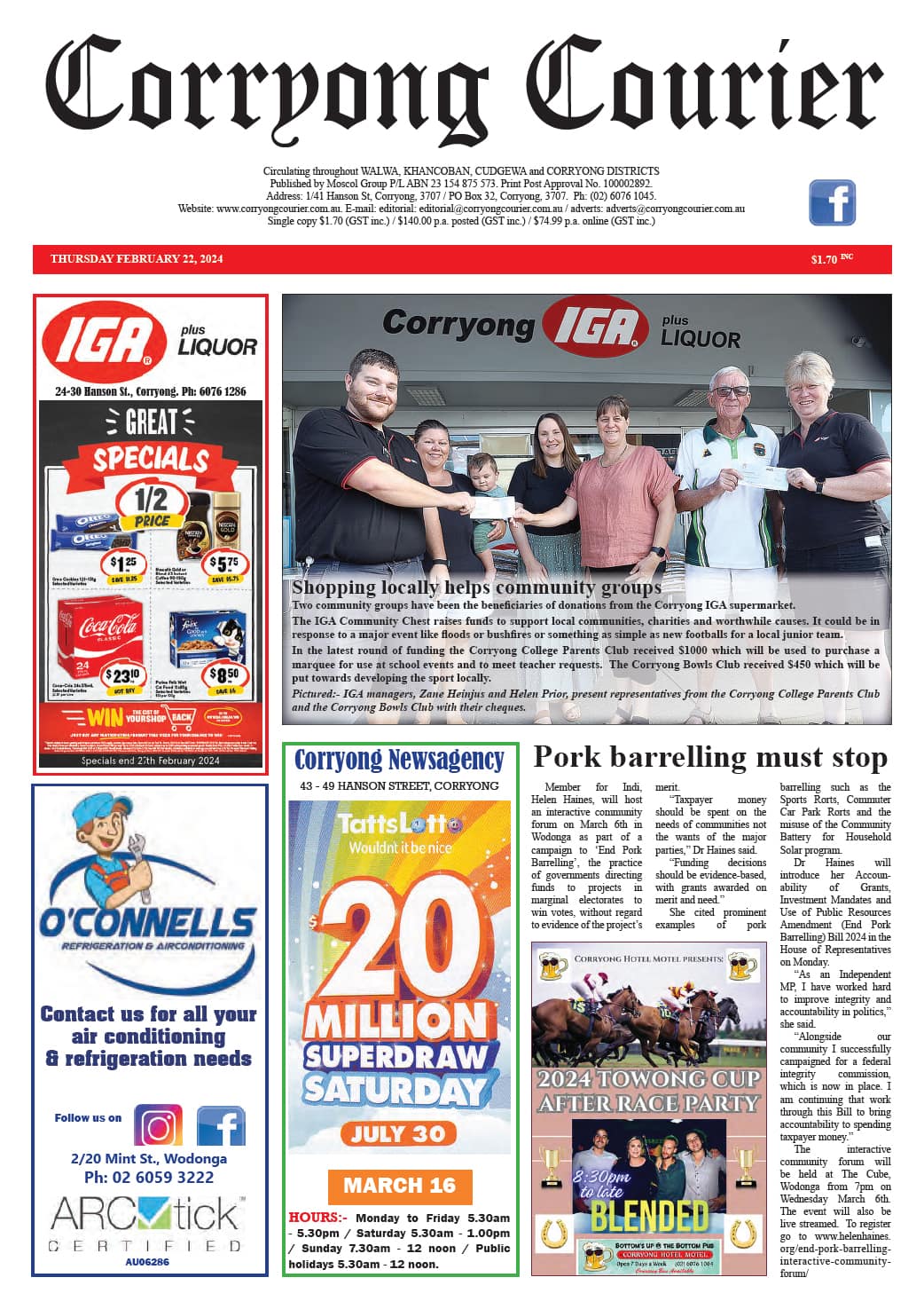 Corryong Courier 22 February 2024