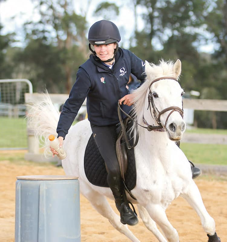 Charlotte Stewart riding Jess at the Victorian Team training in 2023. Photo: Carolyn Stewart.