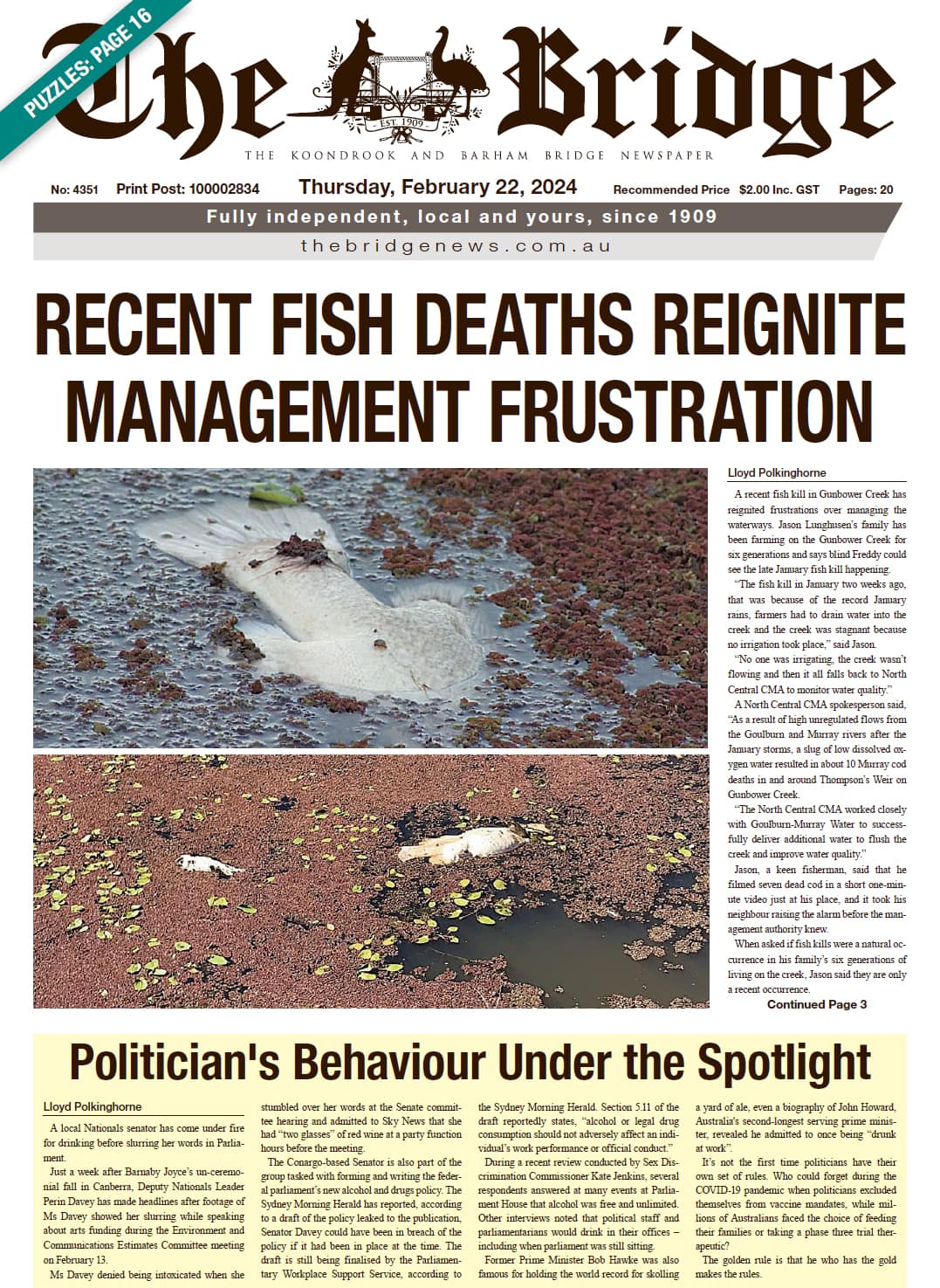 The Koondrook and Barham Bridge Newspaper 22 February 2024