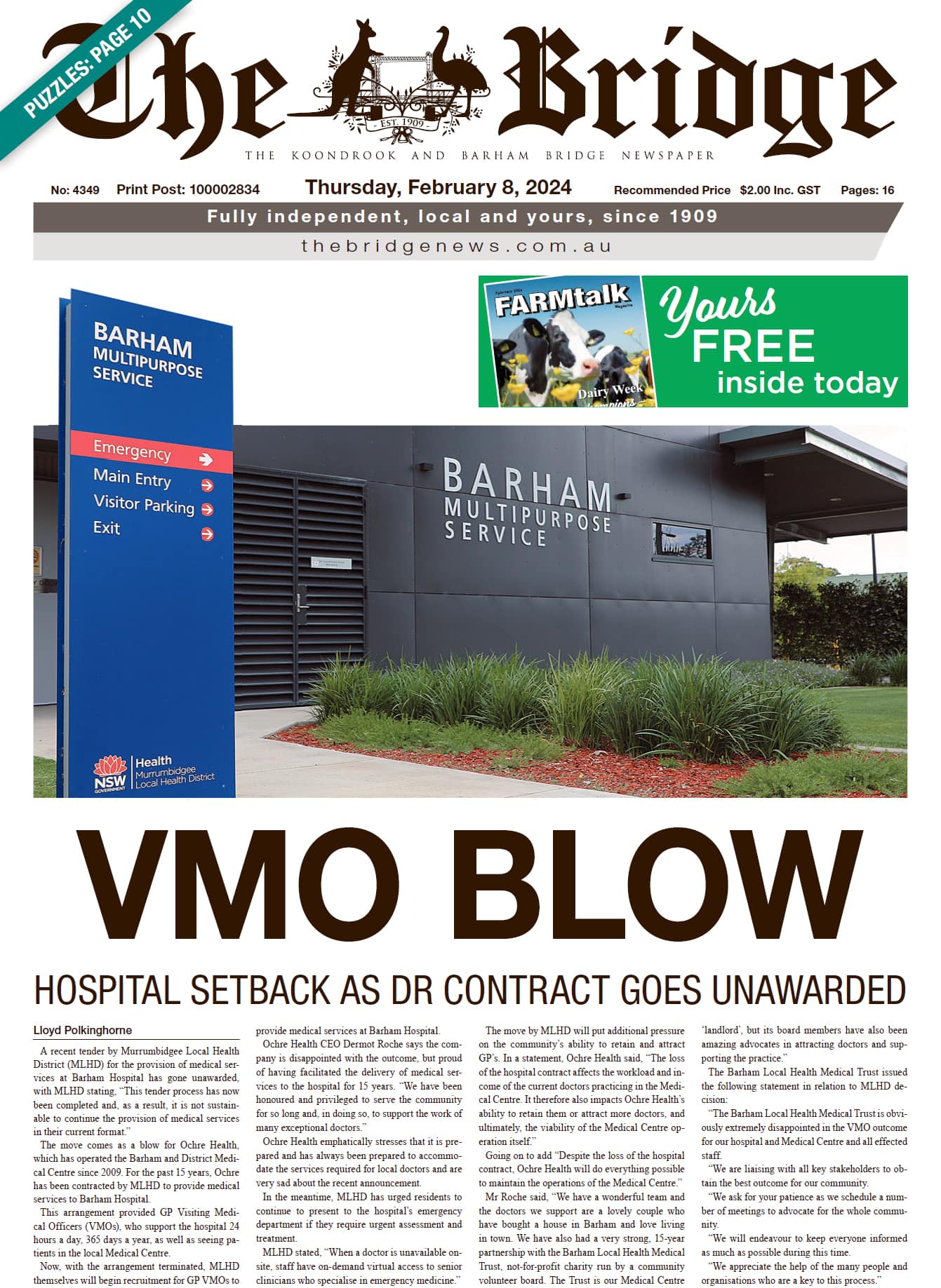 The Koondrook and Barham Bridge Newspaper 8 February 2024