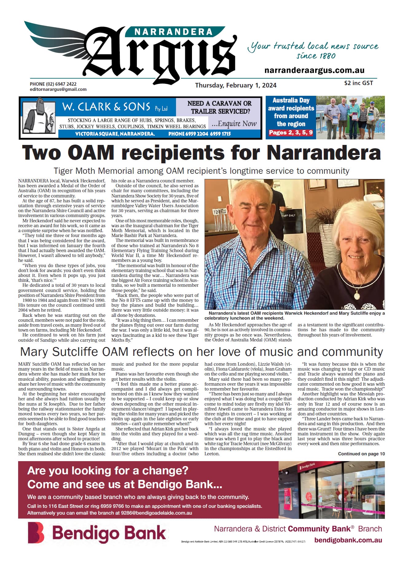 Narrandera Argus 1 February 2024