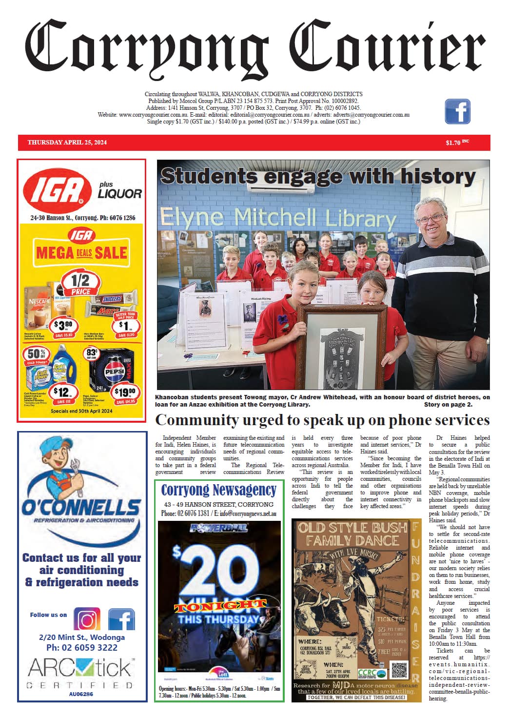Corryong Courier 25 April 2024