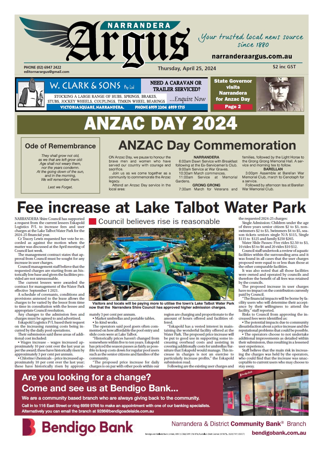 Narrandera Argus 25 April 2024