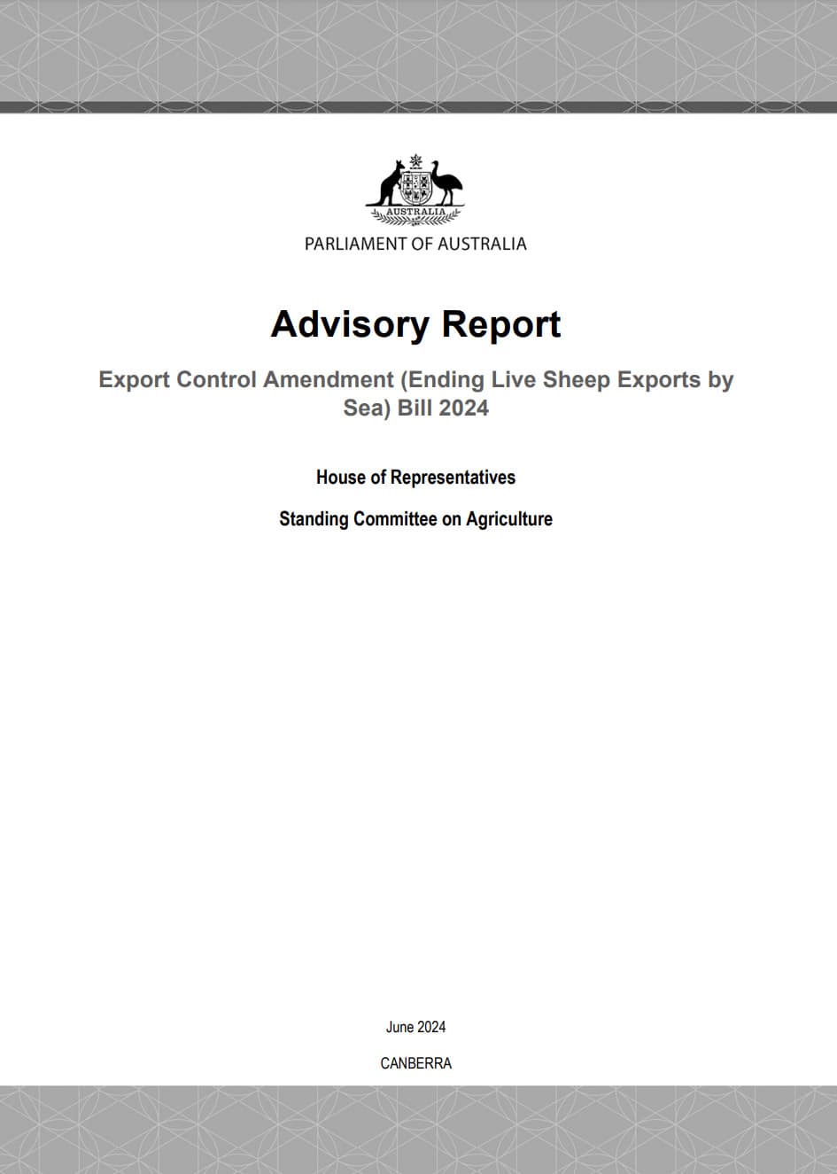 Advisory Report cover