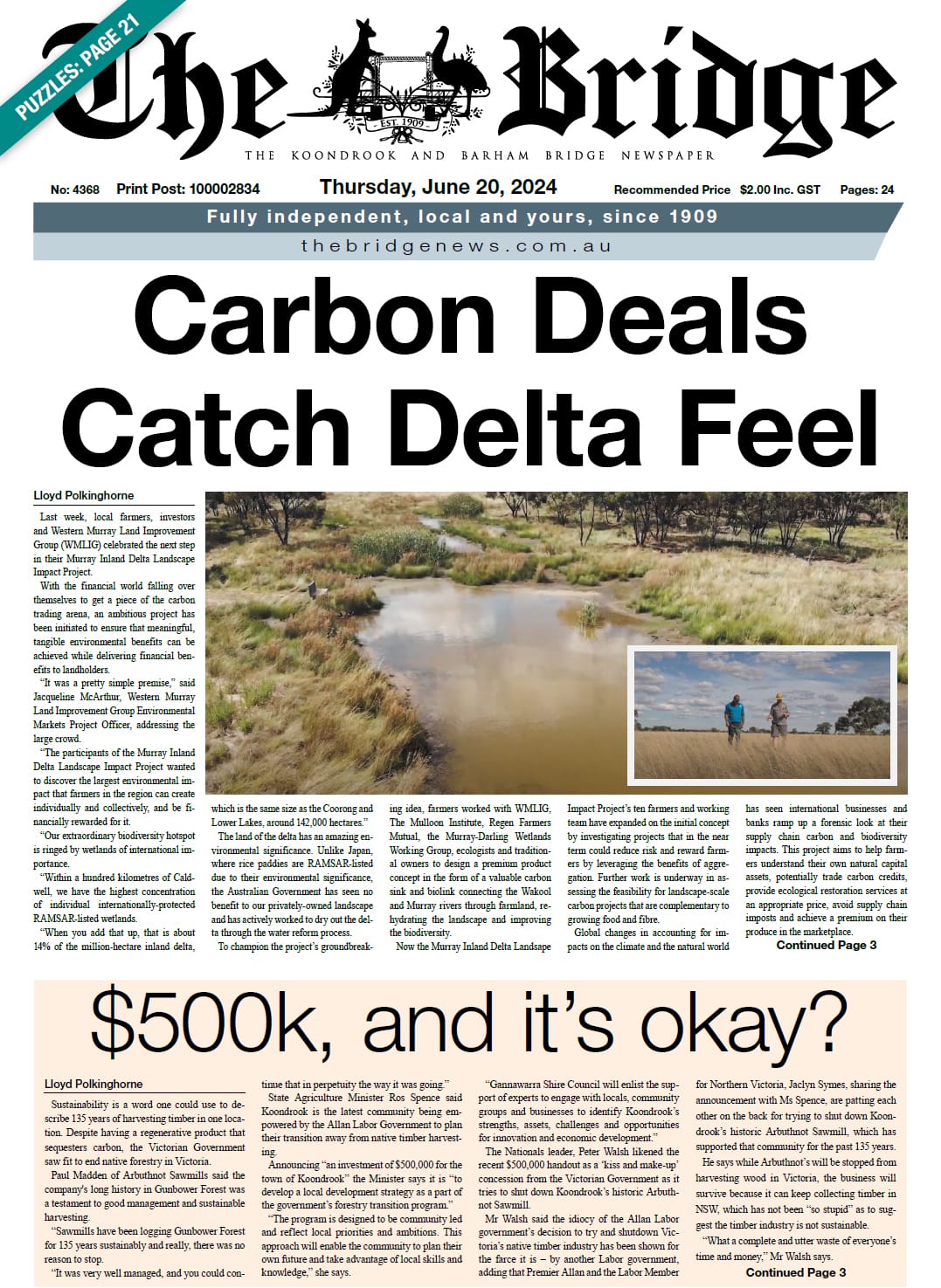 The Koondrook and Barham Bridge Newspaper, 20 June 2024