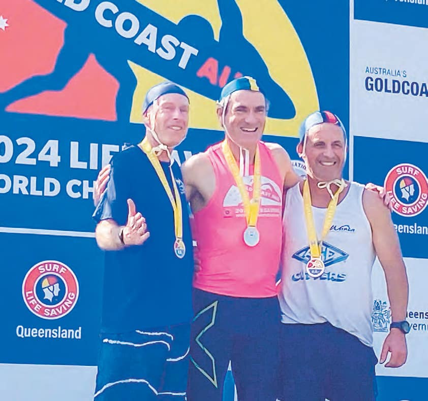On the podium