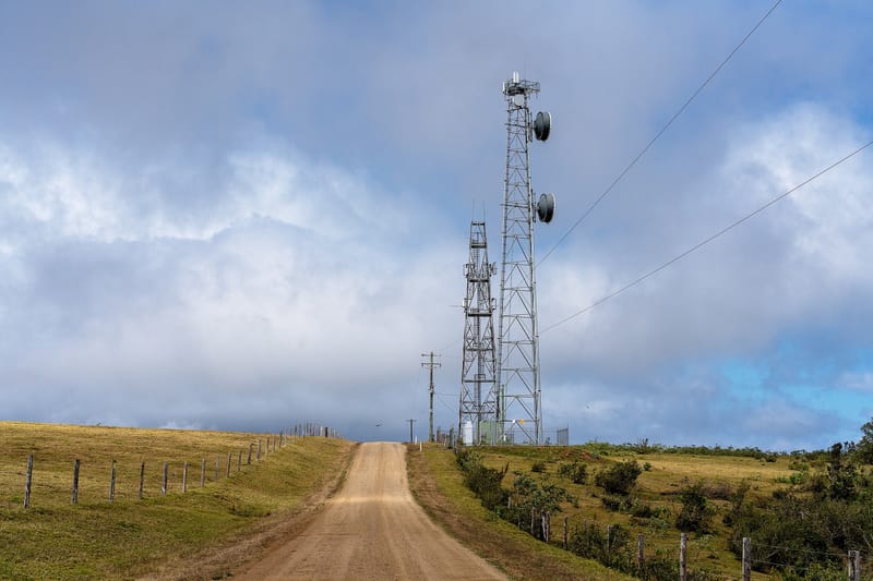 Telecomms tower in country
