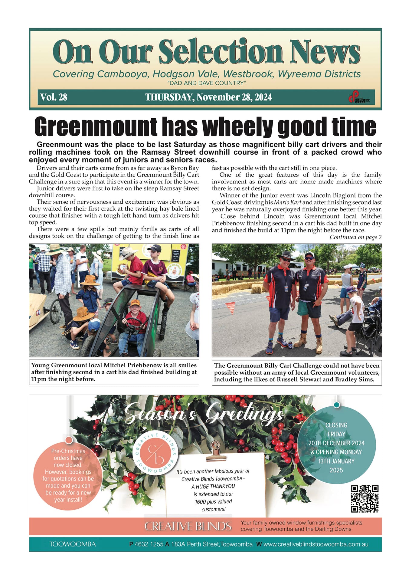 On Our Selection News 28 November 2024